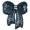 Beaded Bow with Rhinestone Center Applique/Patch